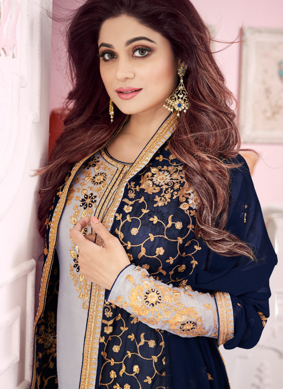 Churidar Suits Online Wholesale Light Grey Churidar Suit